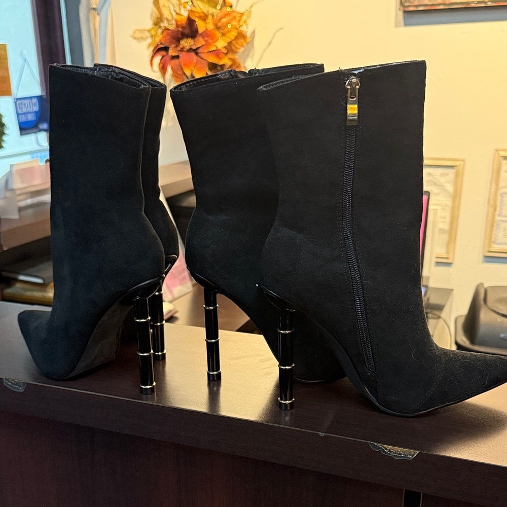 Elegant Black High Heel Boots New with Tags